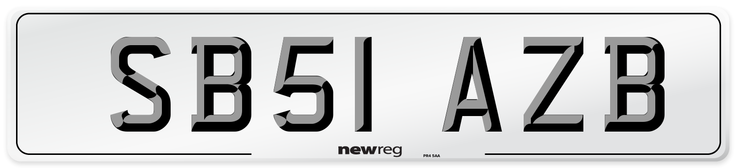 SB51 AZB Number Plate from New Reg